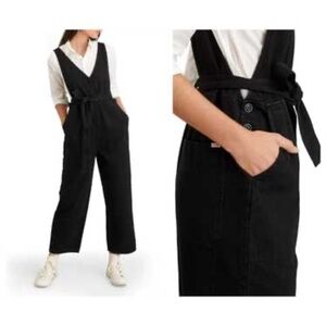 Alex Mill Black Recycled Cotton Ollie Overalls in Size XXS